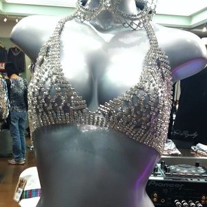 Super sexy rhinestone bra - top, like new.